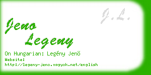 jeno legeny business card