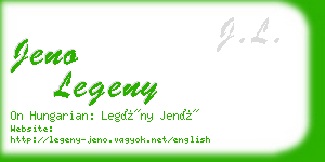 jeno legeny business card